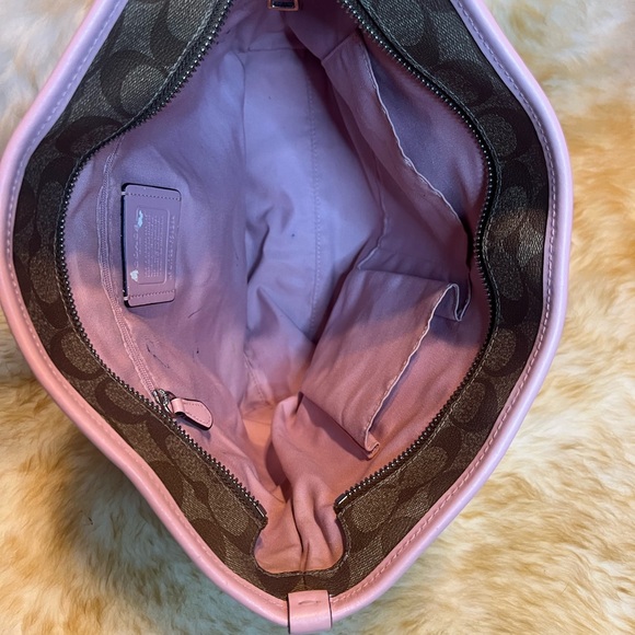 Coach Tan and Pink Shoulder Bag - Picture 8 of 14